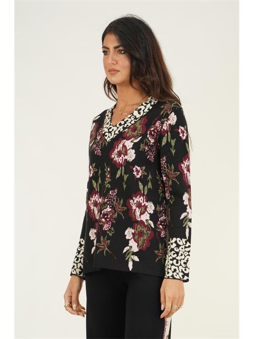 Maglia in viscosa fantasia LAFTY.LIE | 23V187NERO FANTASIA